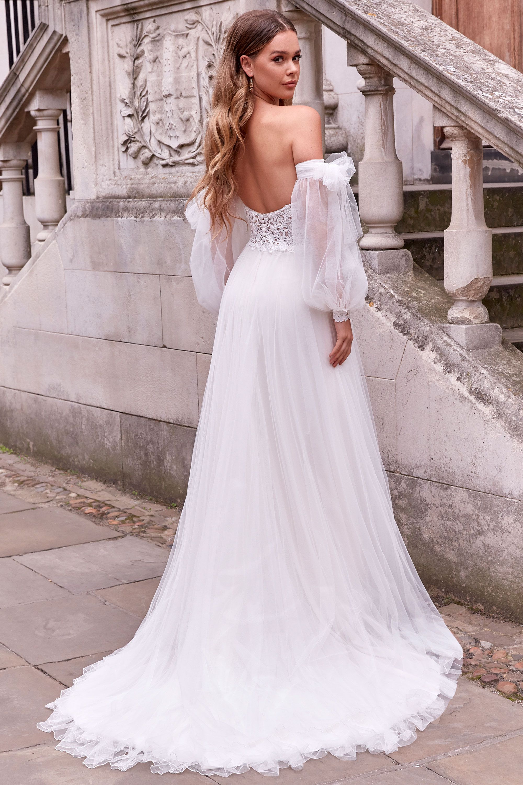 Jubilee: A-Line Dress with Detachable Off the Shoulder Blouson 