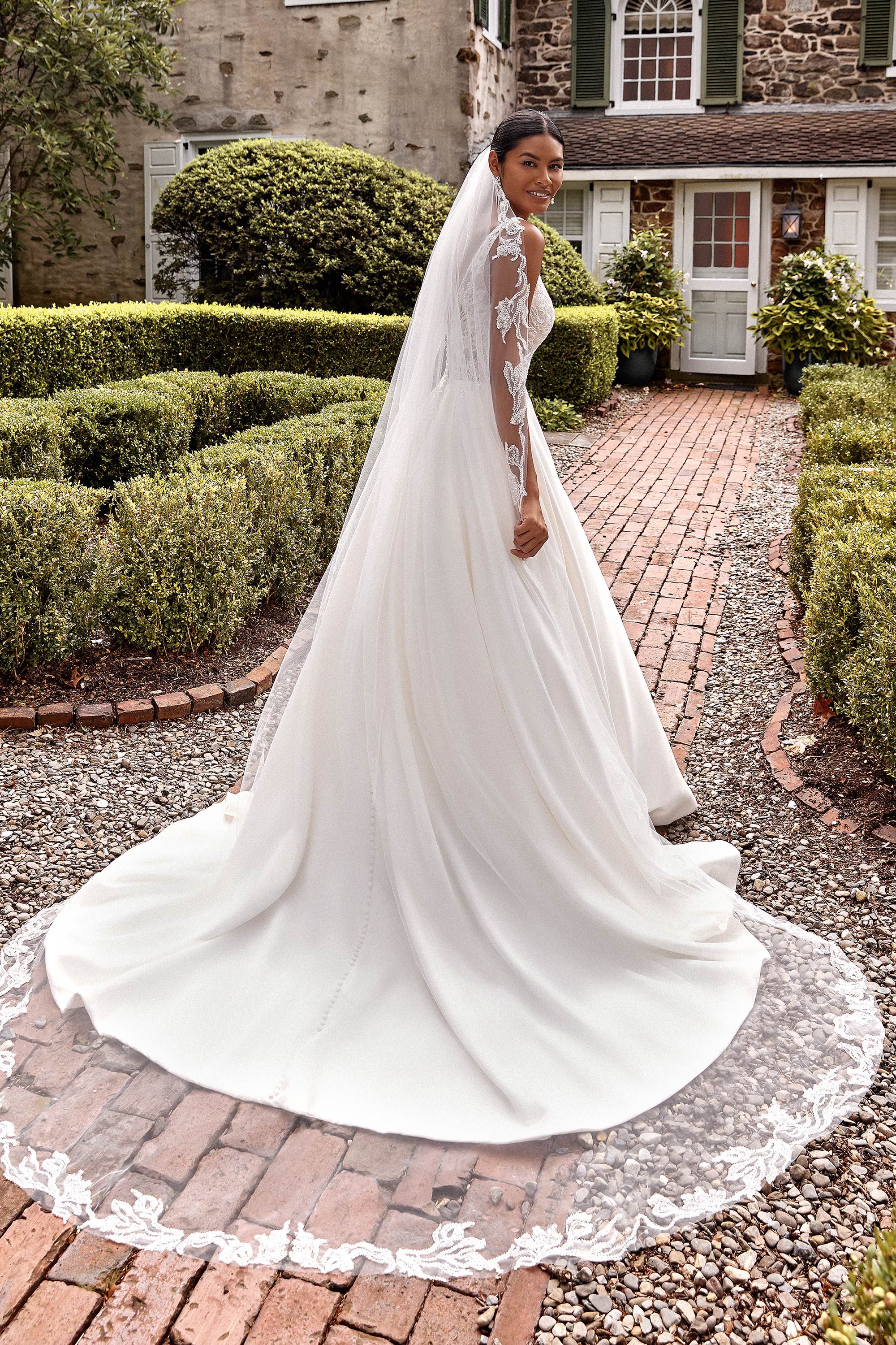 44276V: Cathedral Length Veil with Beaded Edge | Sincerity Bridal