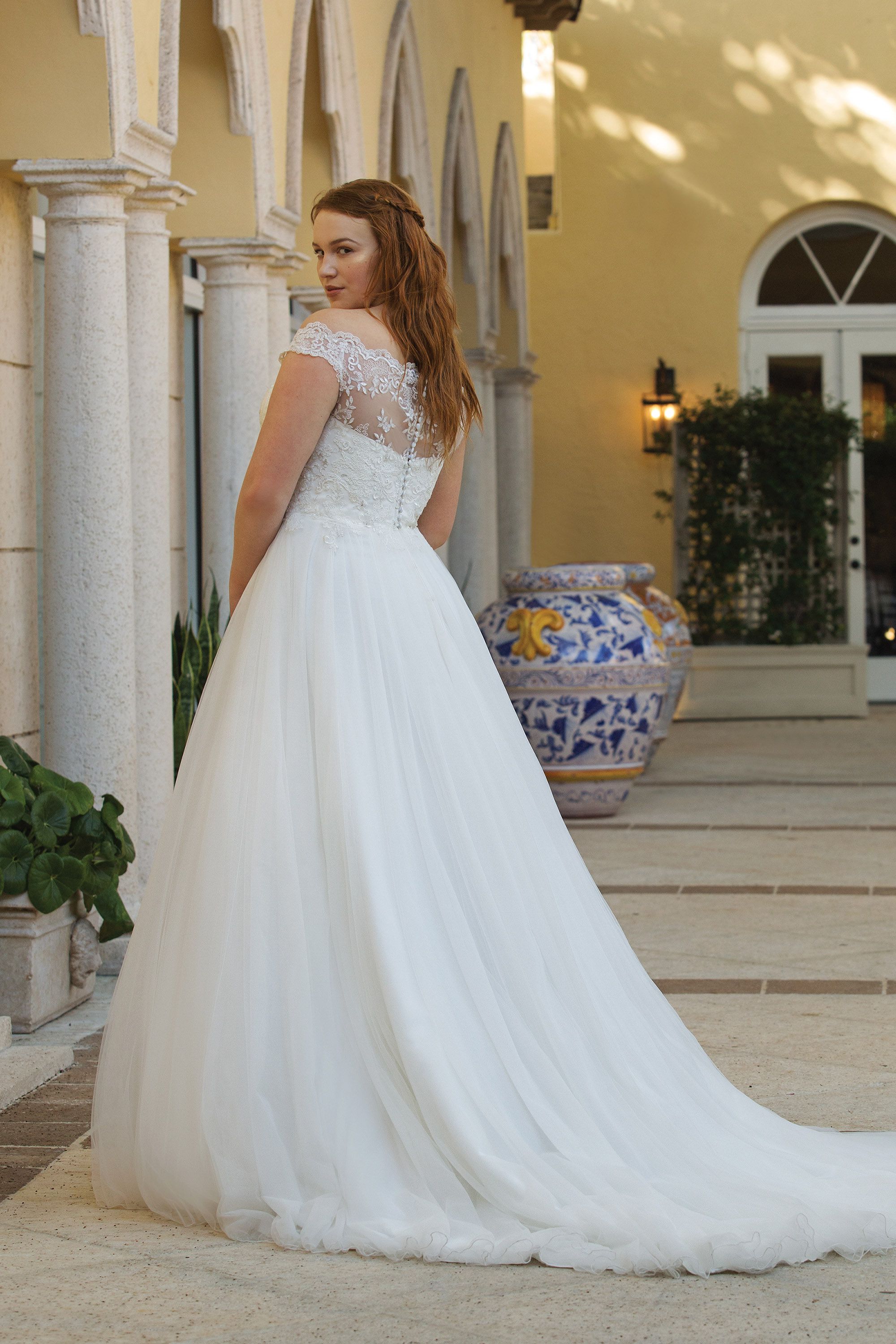 3889: Off the Shoulder Lace and Tulle Ball Gown | Sincerity Bridal
